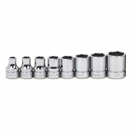 WILLIAMS Socket Set, 10 Pieces, 1/2 Inch Dr, Shallow, 1/2 Inch Size JHWWSS-810RC